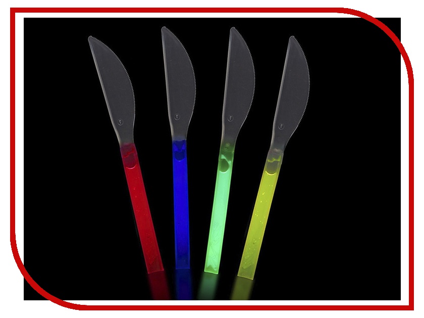 Ложка, вилка, нож, светящиеся в темноте (набор по 4 шт.)