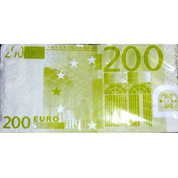 Салфетки "Пачка денег 200 евро"