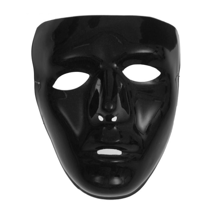 картинка Карнавальная маска пластик "Лицо", цвет чёрный от магазина Смехторг
