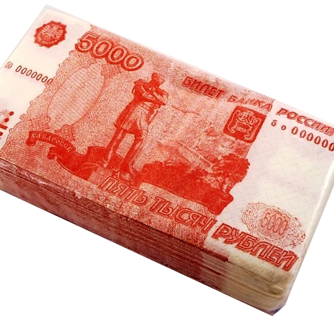 картинка Салфетки "Пачка денег 5000 рублей" от магазина Смехторг