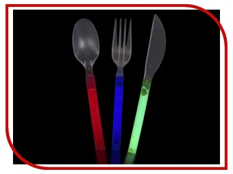 картинка Ложка, вилка, нож, светящиеся в темноте (набор по 4 шт.) от магазина Смехторг