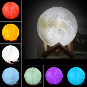 картинка Светильник 3D Луна, ночник от магазина Смехторг